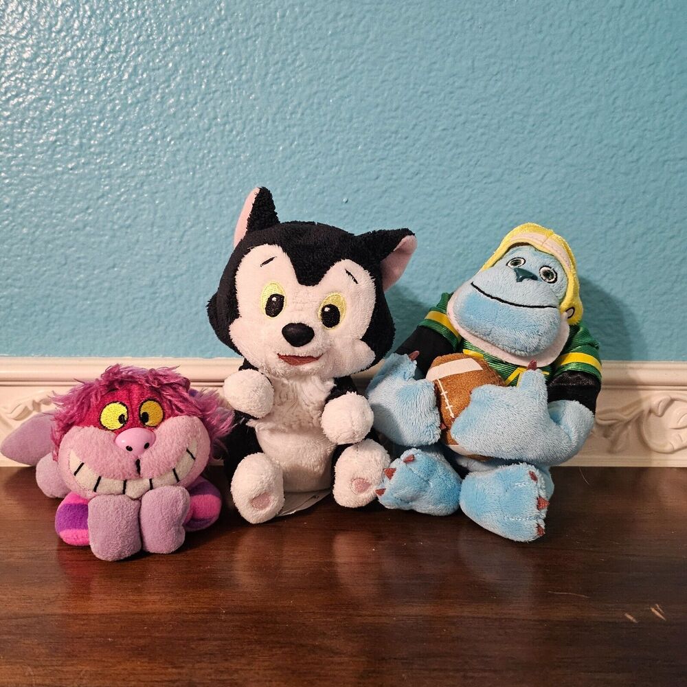 Mixed Lot Of 3 Disney Classic Plush Toys Stuffed Animals Cat Sully Figaro